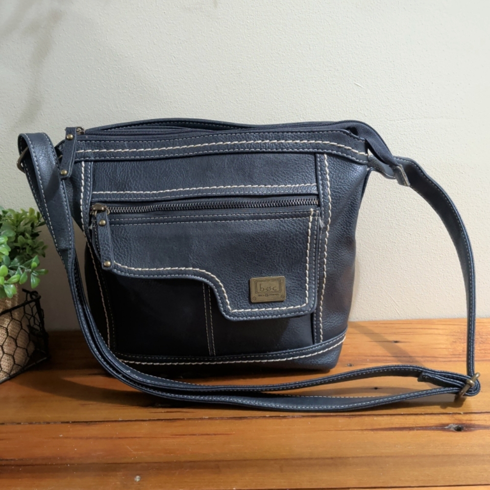 b.o.c Born Concept Navy Blue Crossbody w/ Stitching